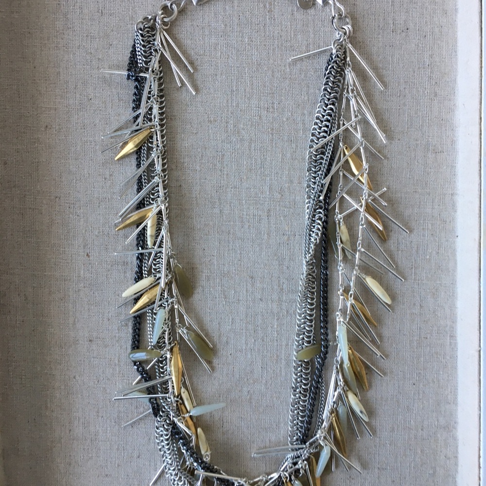 NEW Stella & Dot Freya Fringe Necklace GOLD SILVER - Picture 3 of 8